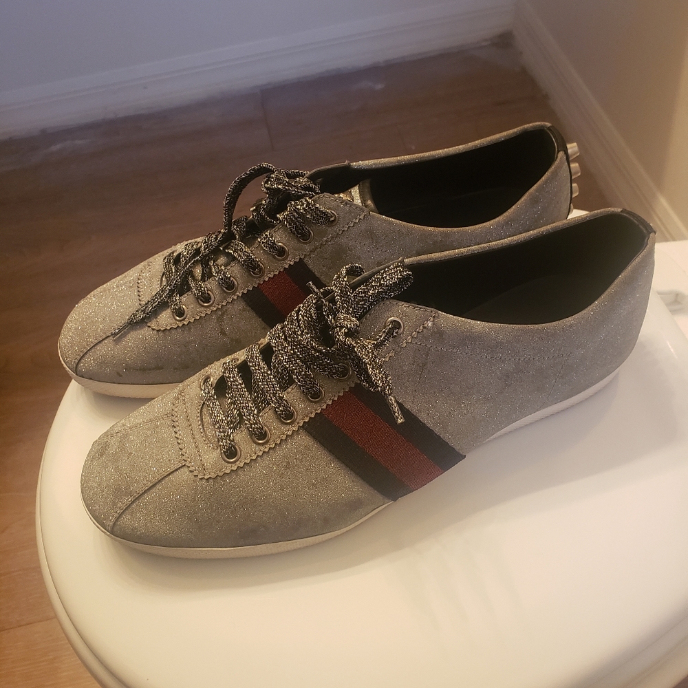 Gucci Web Sneaker (Glitter Studs)